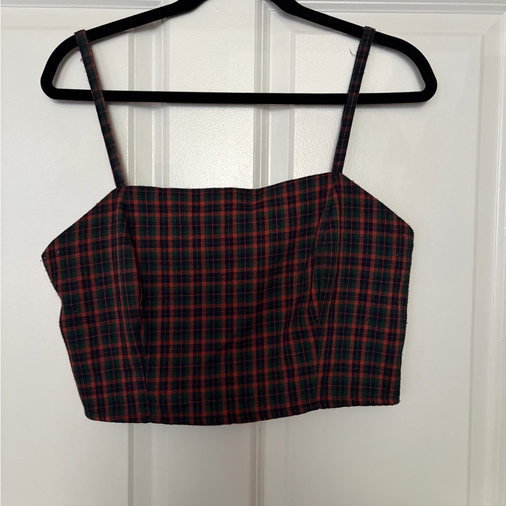 Aeropostale Plaid Tank Crop Top